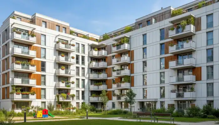 Immeuble moderne de logement social Hauts-de-Seine, architecture résidentielle 92.