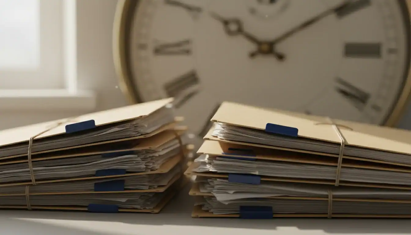 Horloge et documents, symbolisant délais et critères logement social Hauts-de-Seine.