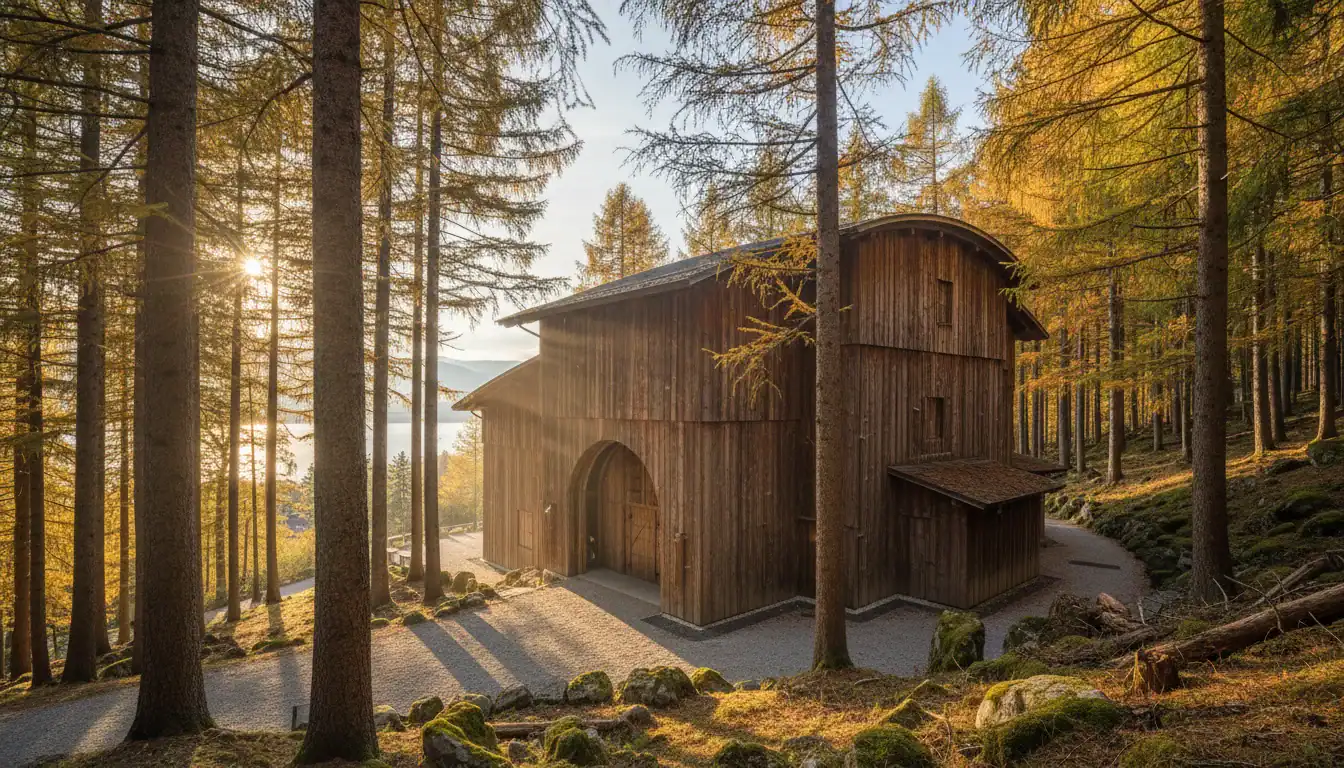 La Grange au Lac, salle de concert unique nichée dans une forêt de mélèzes à Évian.