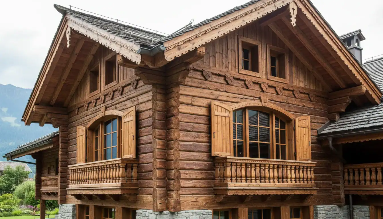 Architecture unique de La Grange au Lac, grange savoyarde et datcha russe.