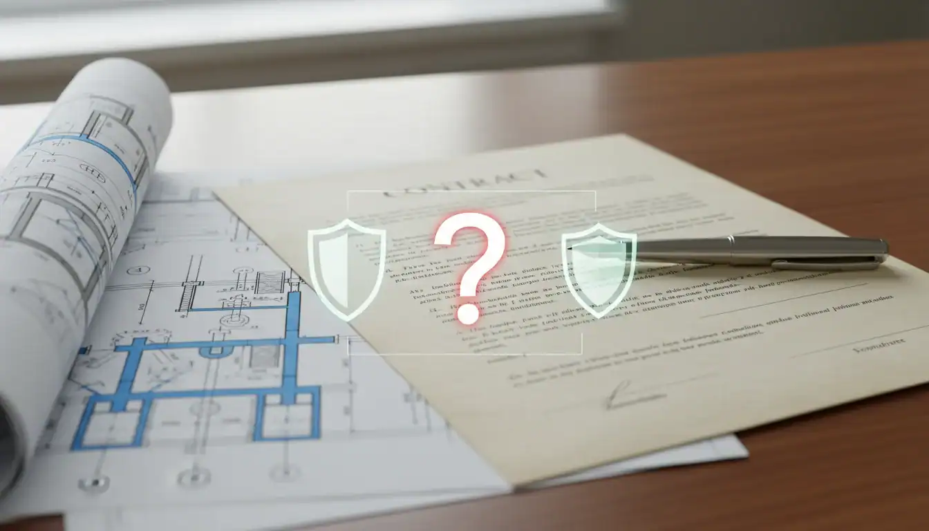 Documents juridiques et plans de chantier, symbolisant l'obligation de la Mission G3.